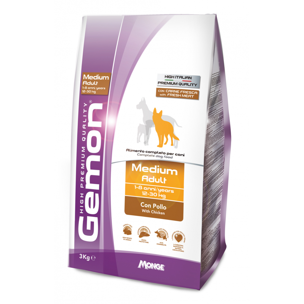 MONGE GEMON MEDIUM ADULT CON POLLO & Riso 15 Kg