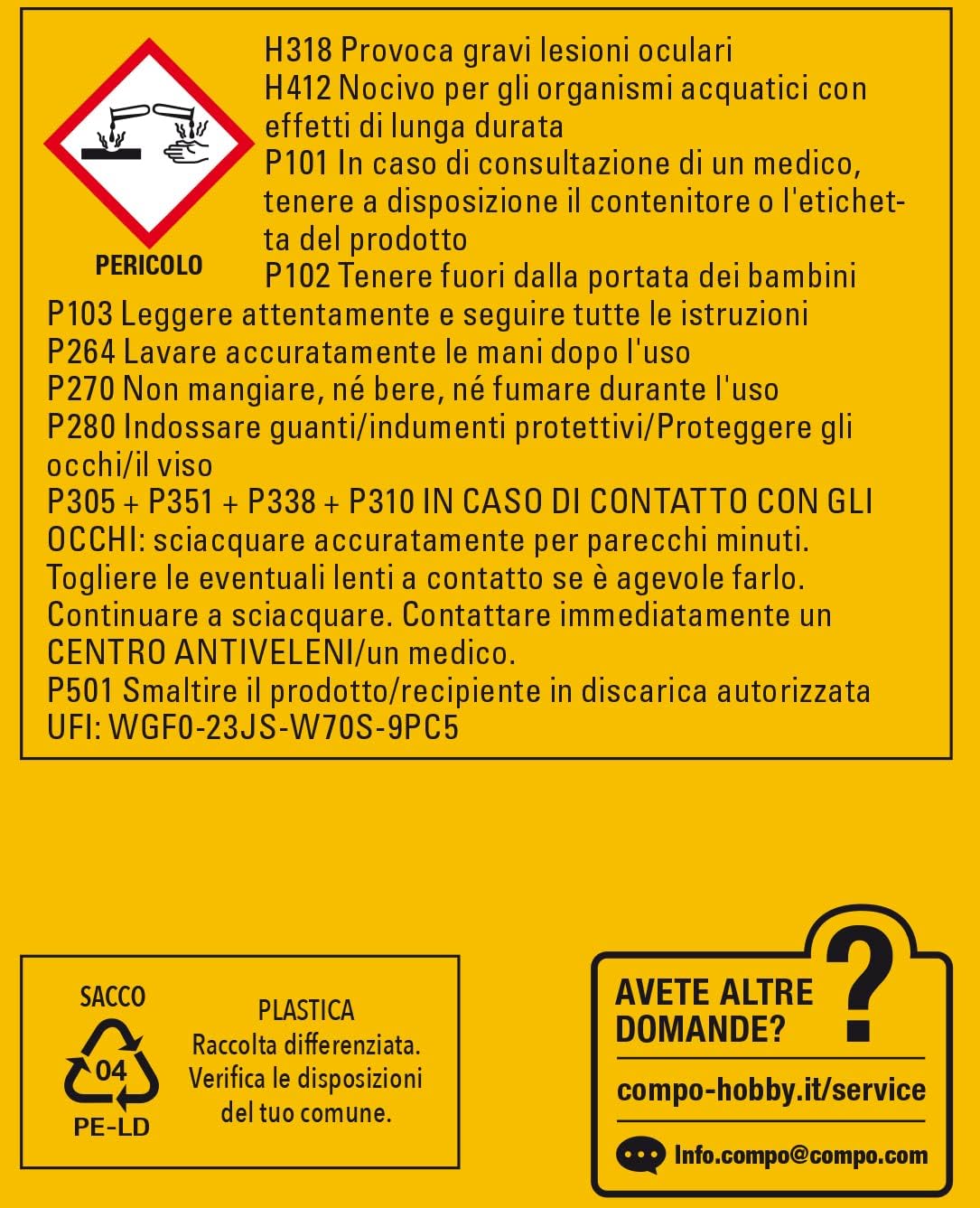 CONCIME UNIVERSALE NPK+ COMPO ORO 4KG GRANULARE COMPLETO