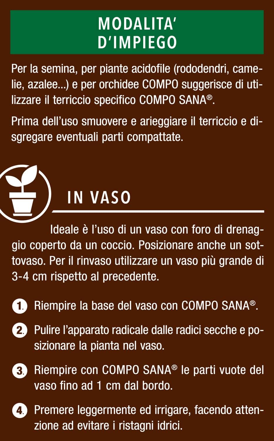 COMPO SANA Terriccio per Piante Verdi 5 Lt Per Piante Verdi Ornamentali, Con Aggiunta di Argilla, Sacco