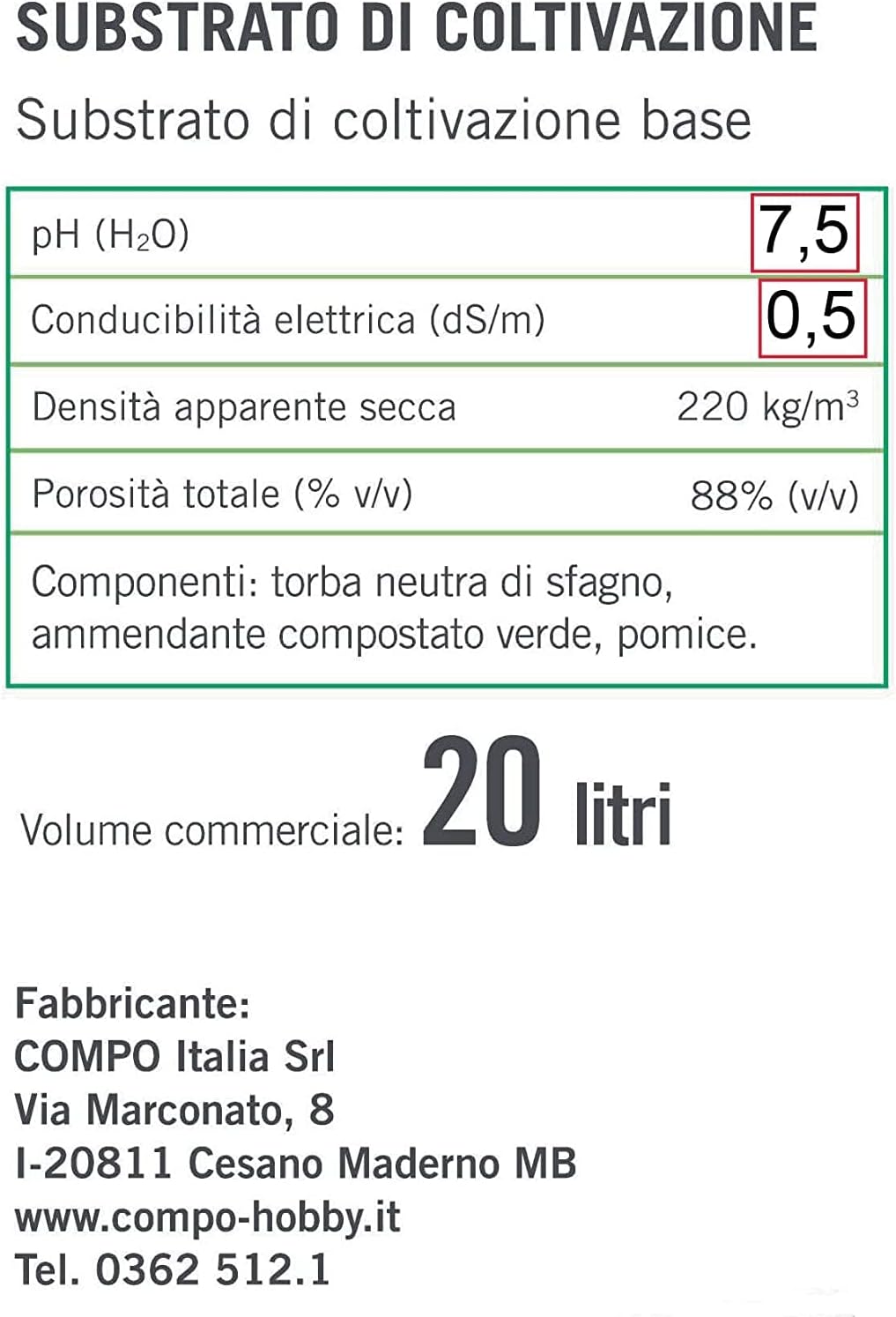 COMPO Naturasol Universale 20 Lt Terriccio Universale Per Piante Verdi e da Fiore