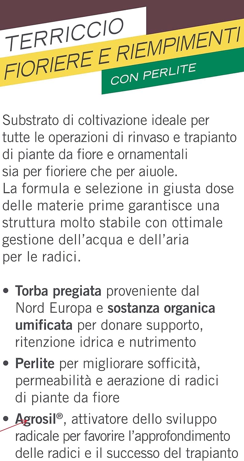 COMPO Naturasol Fioriere e Riempimenti 40 Lt Terriccio per Fioriere e Riempimenti Con Perlite