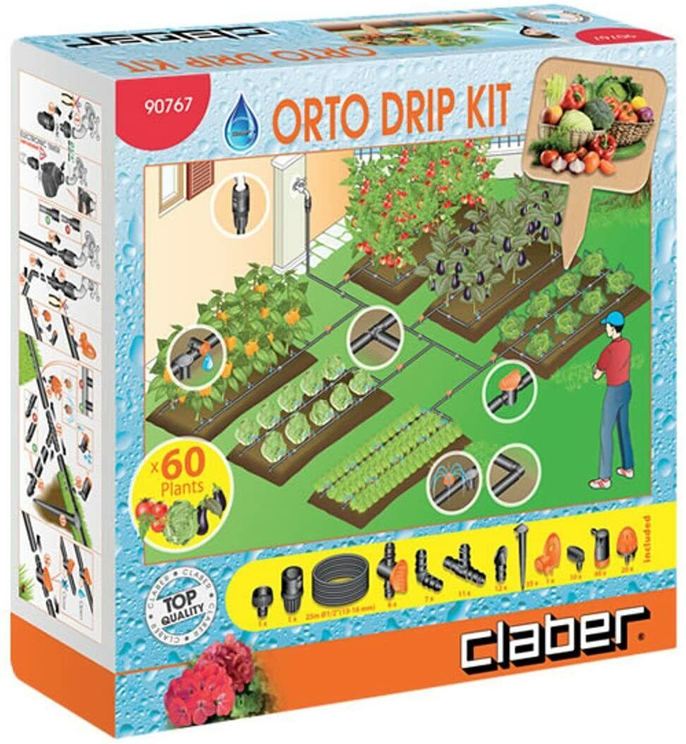 CLABER 90767 ORTO AIUOLE KIT DRIP IRRIGAZIONE A GOCCIA FINO A 60 PIANTE