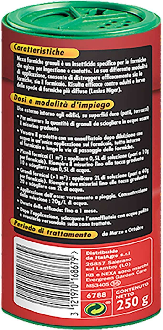 KB Nexa FORMICHE GRANULI 250 gr Insetticida Esca Solubile Azione Rapida