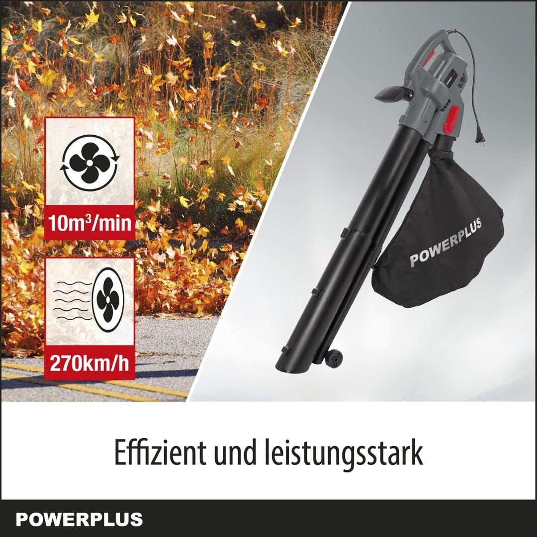 SOFFIATORE ASPIRAFOGLIE ASPIRATORE TRITURATORE POWER PLUS 3000 W