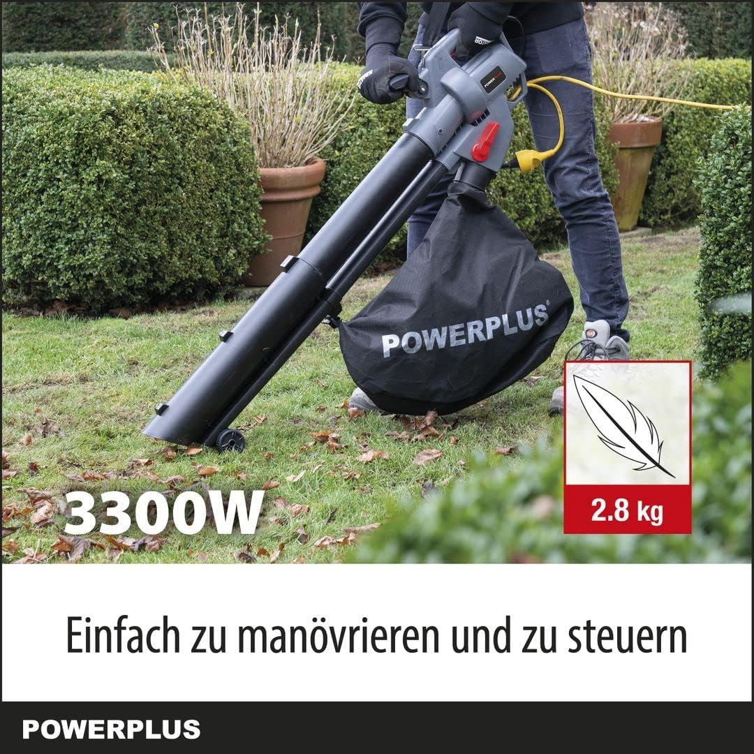 SOFFIATORE ASPIRAFOGLIE ASPIRATORE TRITURATORE POWER PLUS 3000 W