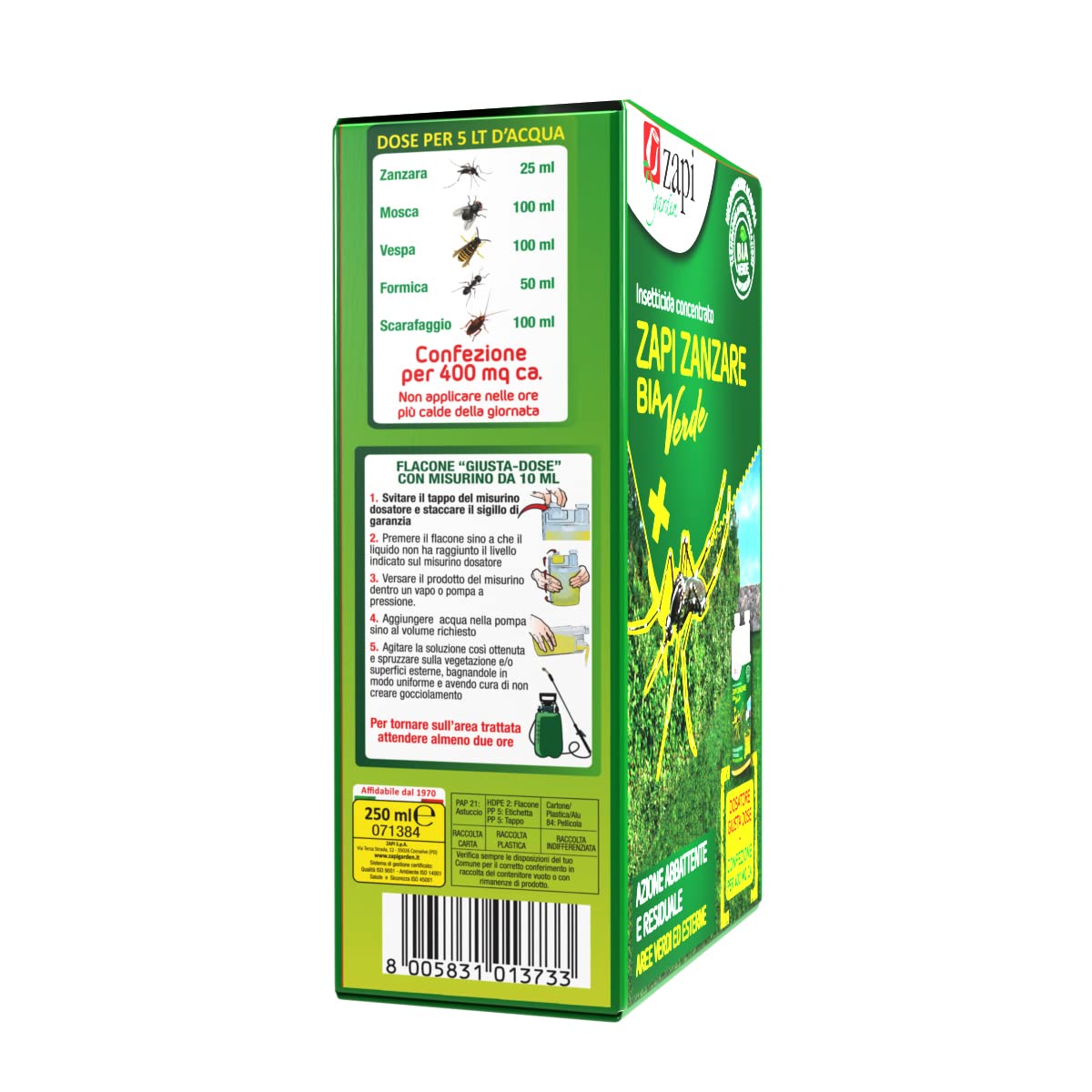 Insetticida TATOR BIA NEXT VERDE ZAPI insetticida 250 ml zanzare tigre zanzara
