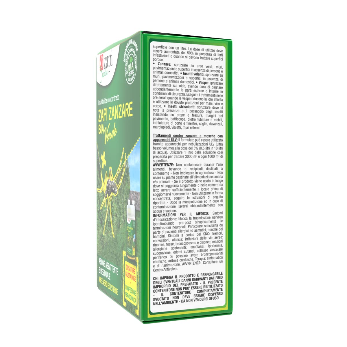 Insetticida TATOR BIA NEXT VERDE ZAPI insetticida 250 ml zanzare tigre zanzara