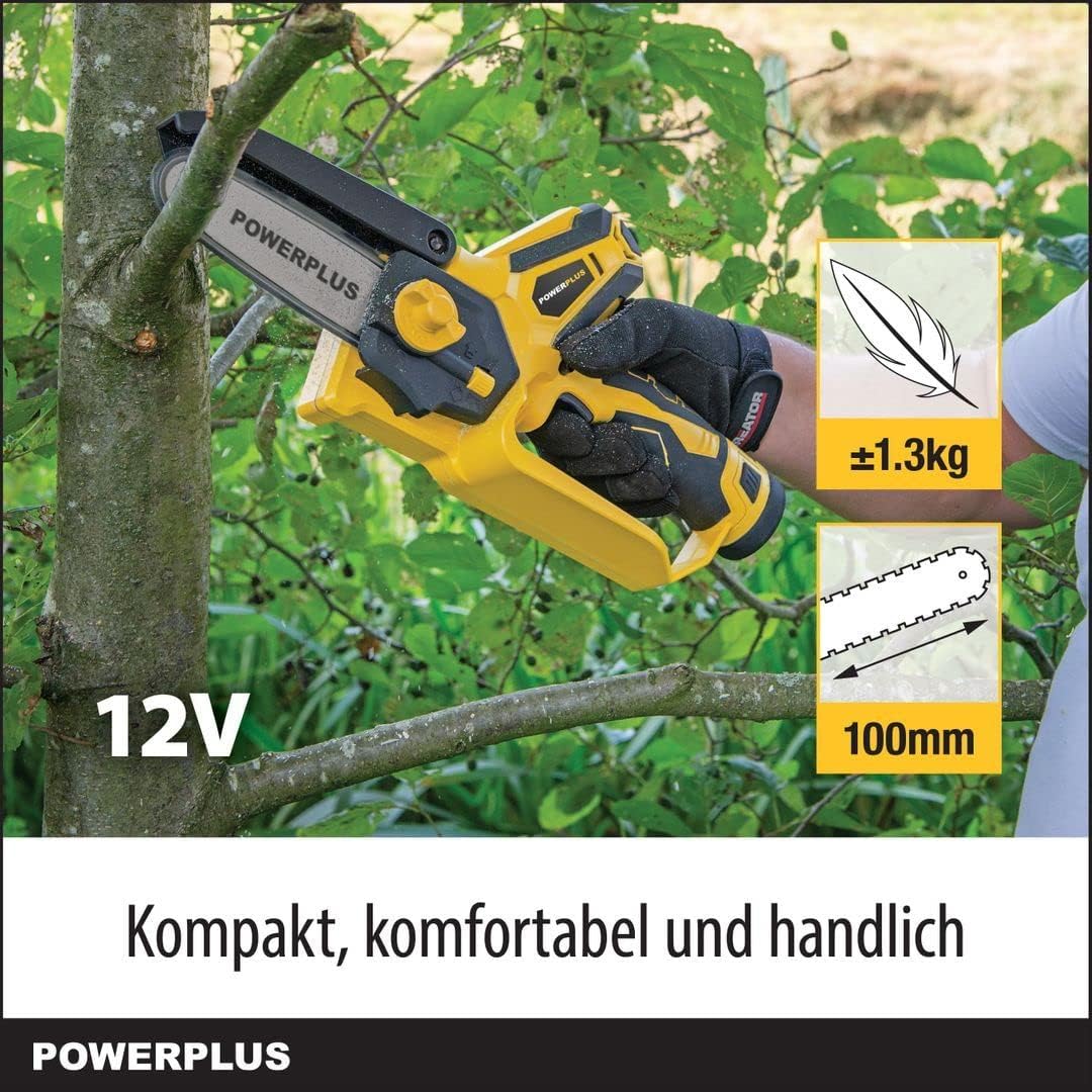 Mini Motosega da potare barra mm.160-1 batterie 12v 2.0ah POWXG1040 PowerPlus