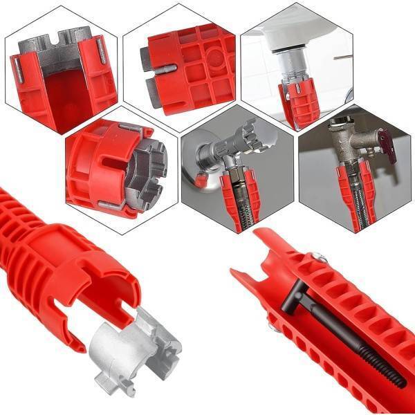 Chiave Multifunzione A Bussola Per Installazione Rubinetti Tubo Bagno Idraulico