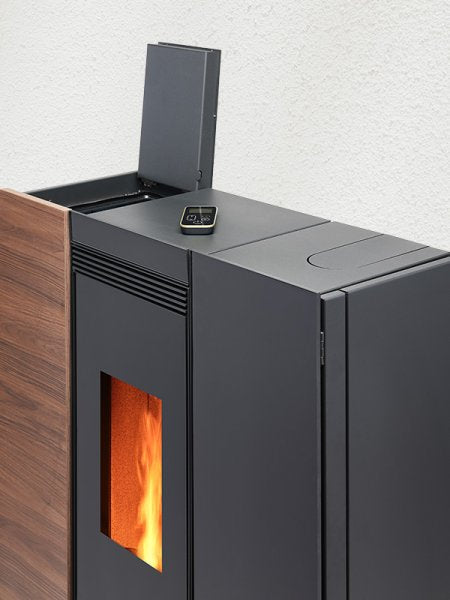 TERMOSTUFA A PELLET IDRO VENTILATA NOBIS H17V LIGHT NOCE AUTOPULENTE 17 KW