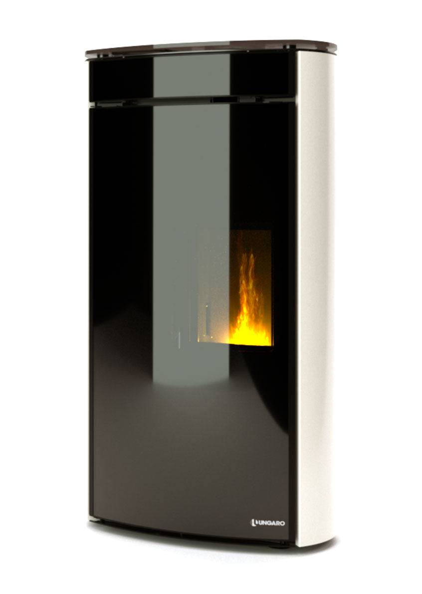 Stufa a Pellet aria ventilata Ungaro mod. Fagiolo Plus Style 12 Kw Nero