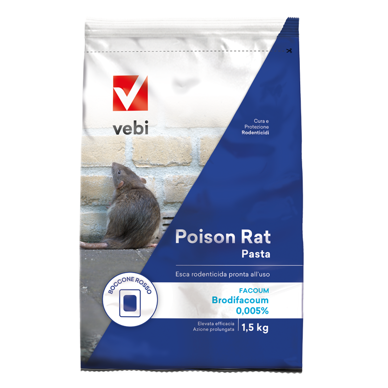 Esca Topicida Vebi Poison Rat Pasta 5 kg Esca rodenticida pronta all'uso