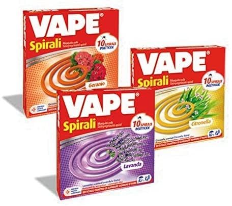 ZAMPIRONI ZAMPIRONE SPIRALI VAPE ANTIZANZARE 3 CONFEZIONI ASSORTITE 30pz TOTALE