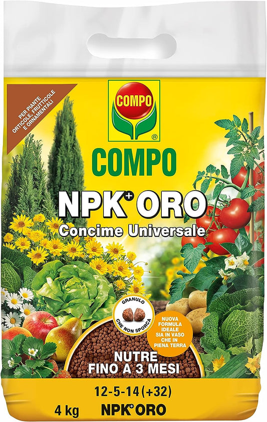 CONCIME UNIVERSALE NPK+ COMPO ORO 4KG GRANULARE COMPLETO