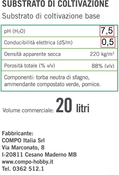 COMPO Naturasol Universale 20 Lt Terriccio Universale Per Piante Verdi e da Fiore