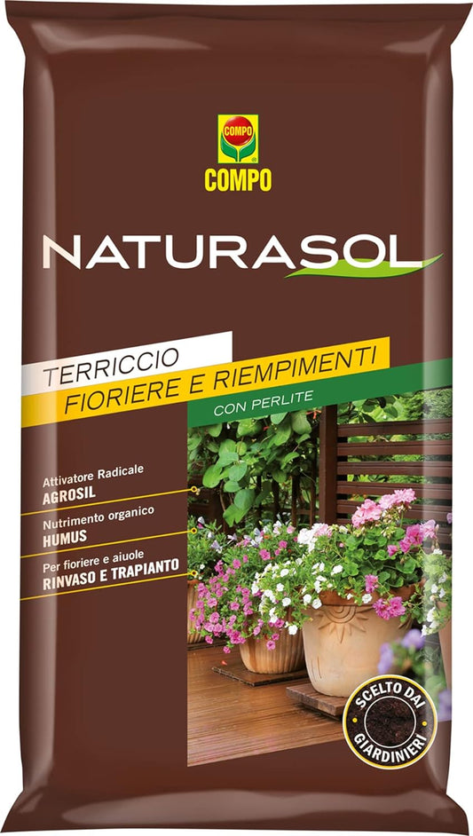 COMPO Naturasol Fioriere e Riempimenti 40 Lt Terriccio per Fioriere e Riempimenti Con Perlite