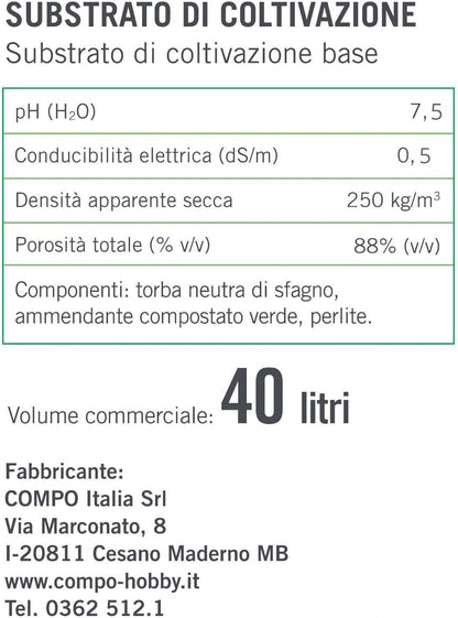 COMPO Naturasol Fioriere e Riempimenti 40 Lt Terriccio per Fioriere e Riempimenti Con Perlite