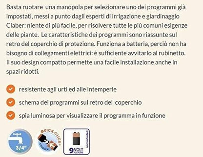 CLABER 8422 AQUAUNO LOGICA CENTRALINA PROGRAMMATORE 1 VIA IRRIGAZIONE GIARDINO