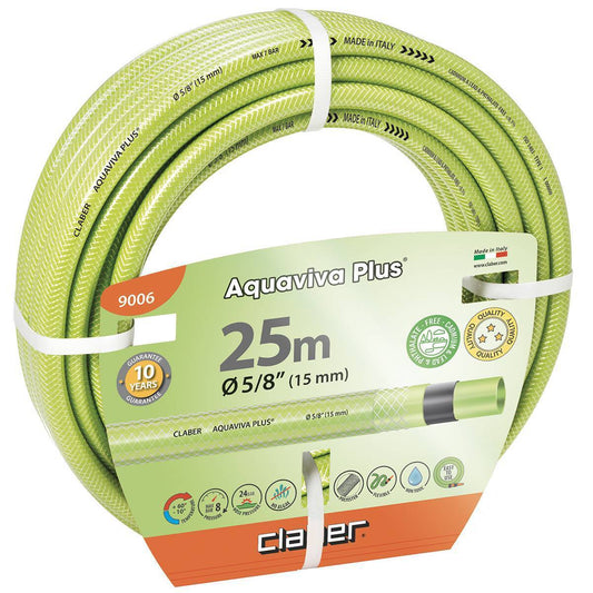 Tubo Irrigazione 5/8" 25 MT 9008 Aquaviva Plus Rinforzato Antialghe CLABER