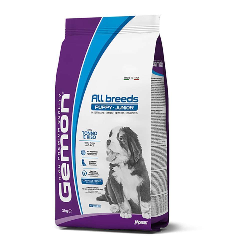 GEMON CANE CROCCHETTA ALL BREEDS PUPPY JUNIOR TONNO E RISO 15 KG