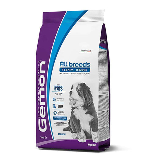 GEMON CANE CROCCHETTA ALL BREEDS PUPPY JUNIOR TONNO E RISO 15 KG
