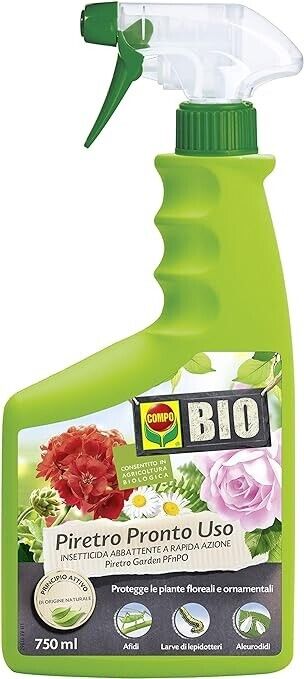 INSETTICIDA SPRAY COMPO BIO PIRETRO 750 ML PRONTO USO PER PIANTE E FIORI