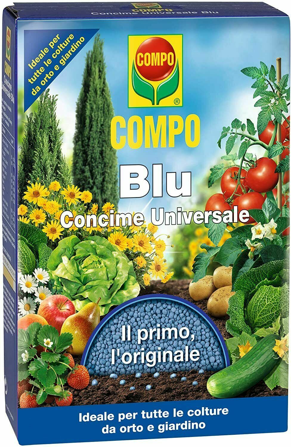 CONCIME UNIVERSALE NPK 12-12-17 PER GIARDINO E ORTO COMPO BLU KG 1
