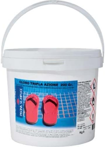 Lapi CLORO 4 AZIONI in PASTIGLIE 200 gr MULTIFUNZIONE per ACQUA PISCINA 10 kg