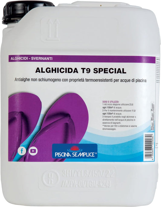 Lapi 10 kg Alghicida T9 Liquido Non Schiumogeno Per Contrastare L'Insorgere Delle Alghe