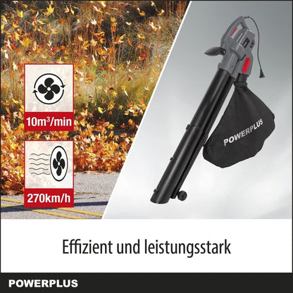 SOFFIATORE ASPIRAFOGLIE ASPIRATORE TRITURATORE POWER PLUS 3000 W