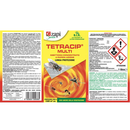 ZAPI TETRACIP INSETTICIDA CONCENTRATO MOSCHE ZANZARE FORMICHE 1 LT