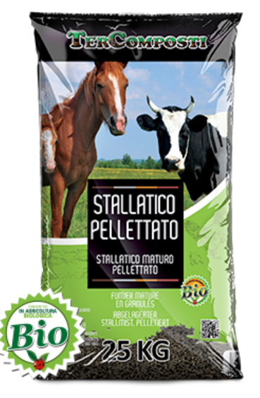 Tercomposti CONCIME BIO STALLATICO pellet Organico AMMENDANTE Naturale 25 kg