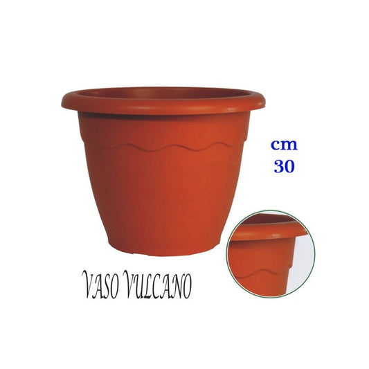 VASO Tondo VULCANO CM 30 colore terracotta