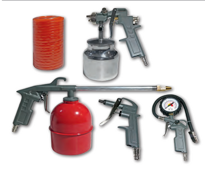 KIT ACCESSORI COMPRESSORE ARIA COMPRESSA AEROGRAFO SET 5 PZ soffiaggio