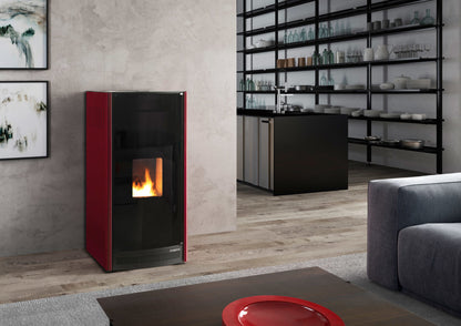 TERMOSTUFA A PELLET KARMEK ONE MOD.Lione 20,28KW ACC.ROSSO IDRO VENTILATA