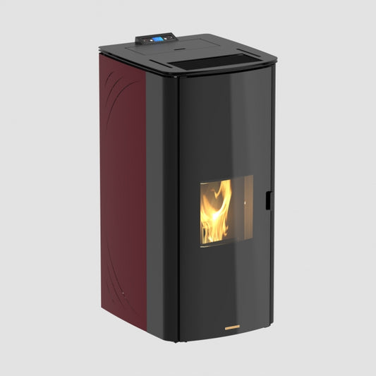 Termostufa a Pellet mod. YURA 14 Wiesberg 13,8 Kw Bordeux