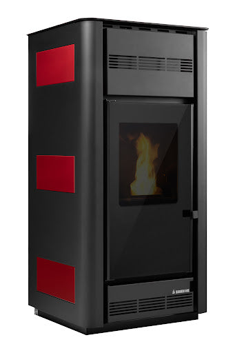 TERMOSTUFA A PELLET KARMEK ONE MOD.CAPRI 27,5KW ACC.ROSSO IDRO VENTILATA