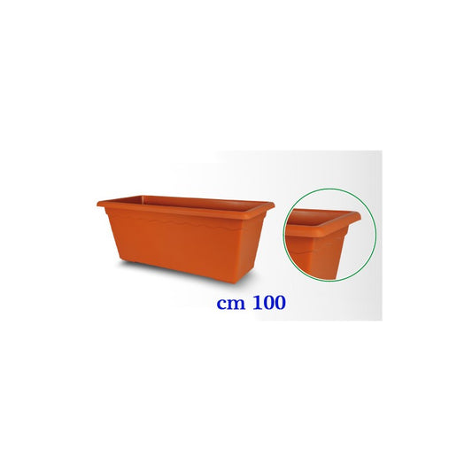 VASO CASSETTA VULCANO CM 100 colore terracotta