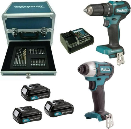MAKITA KIT 2 UTENSILI 12V + VALIGETTA 23 ACCESSORI CLX228SAX2 3 BATTERIE 2A