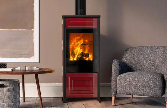 Stufa a Legna Nobis Mod. Classic 200 Bordeux 8,8 Kw