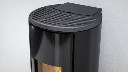 Termostufa a pellet ventilata Nobis mod.H12 V Glass Shape Carboon Look Kw 16,8